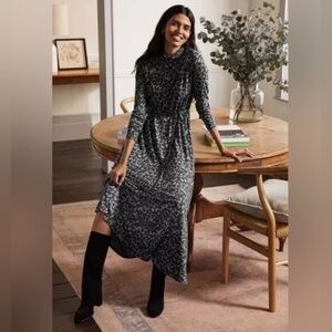 Boden Monochrome Patterned Midi Dress